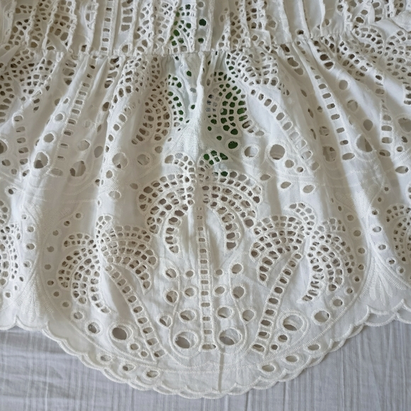 NWT Farm Rio Palm Tree Richelier Lace Eyelet Blouse XS - Picture 12 of 16